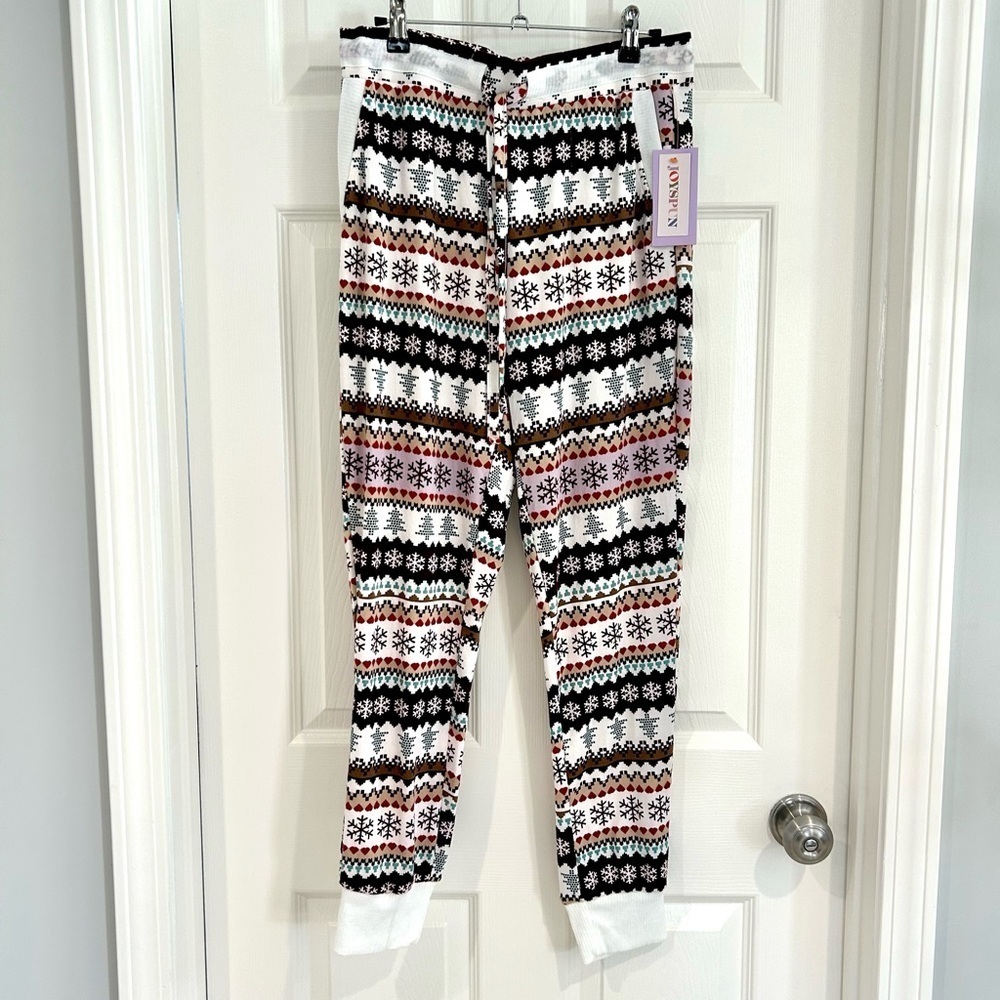 Joyspun Women Christmas Pajama Pants Joggers Sz S NWT Fair Isle Holiday Pocket
